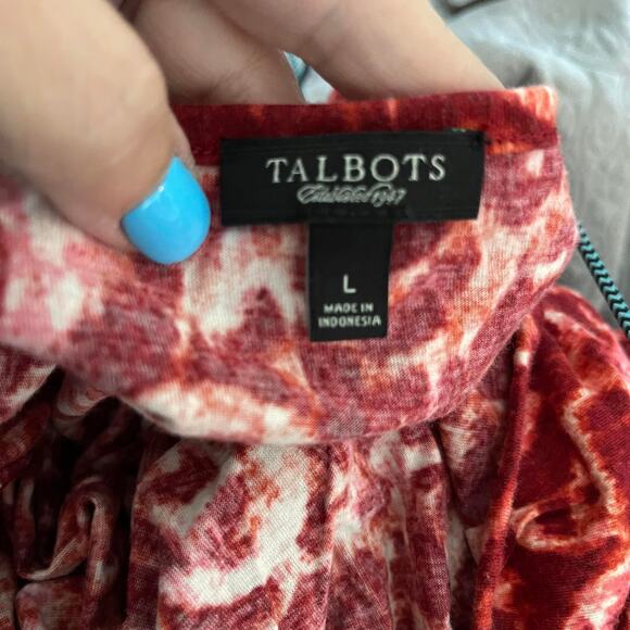 Columbia t-shirt Henley knit top women's large red pink cabin look comfortable - Picture 9 of 16